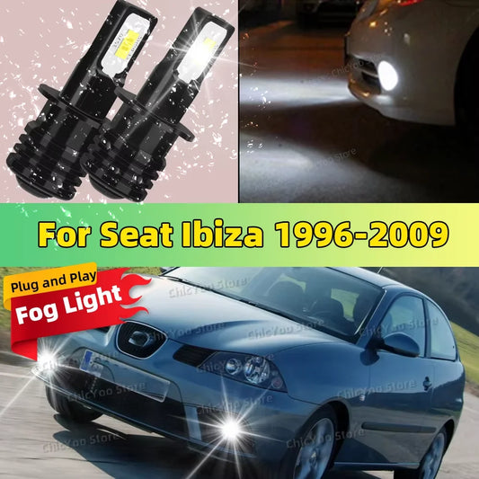 2X 6000K LED Car Light Front Bulb Fog Lamp 20000LM Ultra Bright For Seat Ibiza 1996-2009 2003 2004 2005 2006 2007 2008