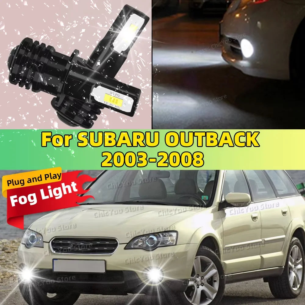 2Pcs H3 LED Bulb Fog Light 6000K White 20000LM Super Bright For SUBARU OUTBACK 2003 2004 2005 2006 2007 2008 0
