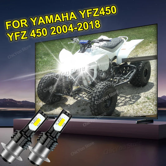 2pcs Led Light Motorcycle Headlight Canbus Bulb For Yamaha YFZ450 YFZ 450 2004-2018 2008 2009 2010 2011 2012 2013 2014 2015