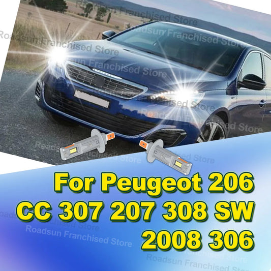 2X Car Headlight H1 180W Bulbs 30000LM 6000K 12V For Peugeot 206 CC 307 207 308 SW 2008 306