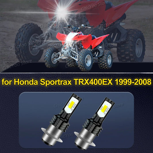 2PCS Motorcycle LED Headlight Bulbs 6000k for Honda Sportrax TRX400EX 1999 2000 2001 2002 2003 2004 2005 2006 2007 2008