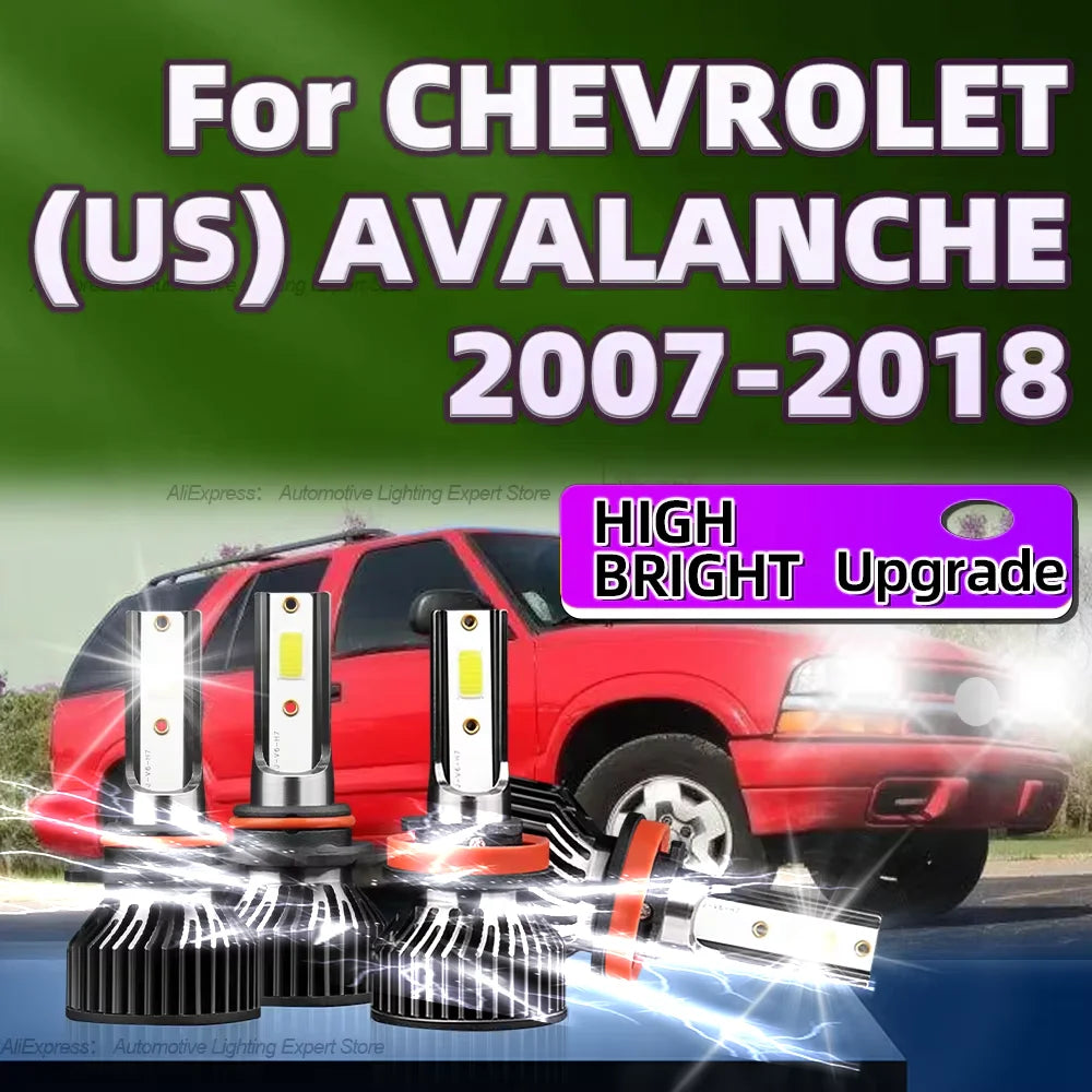 2/4Pcs Car Lights H11 HB3 Super Bright 50000LM LED Headlights For CHEVROLET (US) AVALANCHE 2007 2008 2009 2010 2011 2012-2018