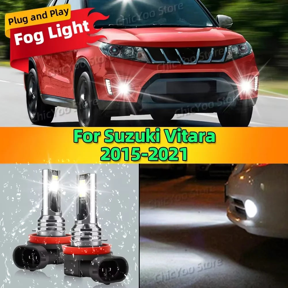 6000K Front Fog Light LED Bulb Accessories Lamp Canbus For Suzuki Vitara 2015 2016 2017 2018 2019 2020 2021 Plug and Play
