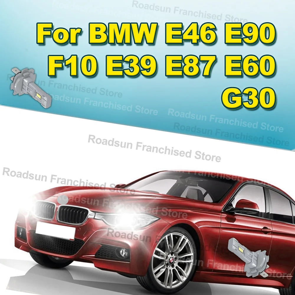 2x High Low Beam Lamp Wireless H7 180W Bulbs 30000LM For BMW E46 E90 F10 E39 E87 E60 G30