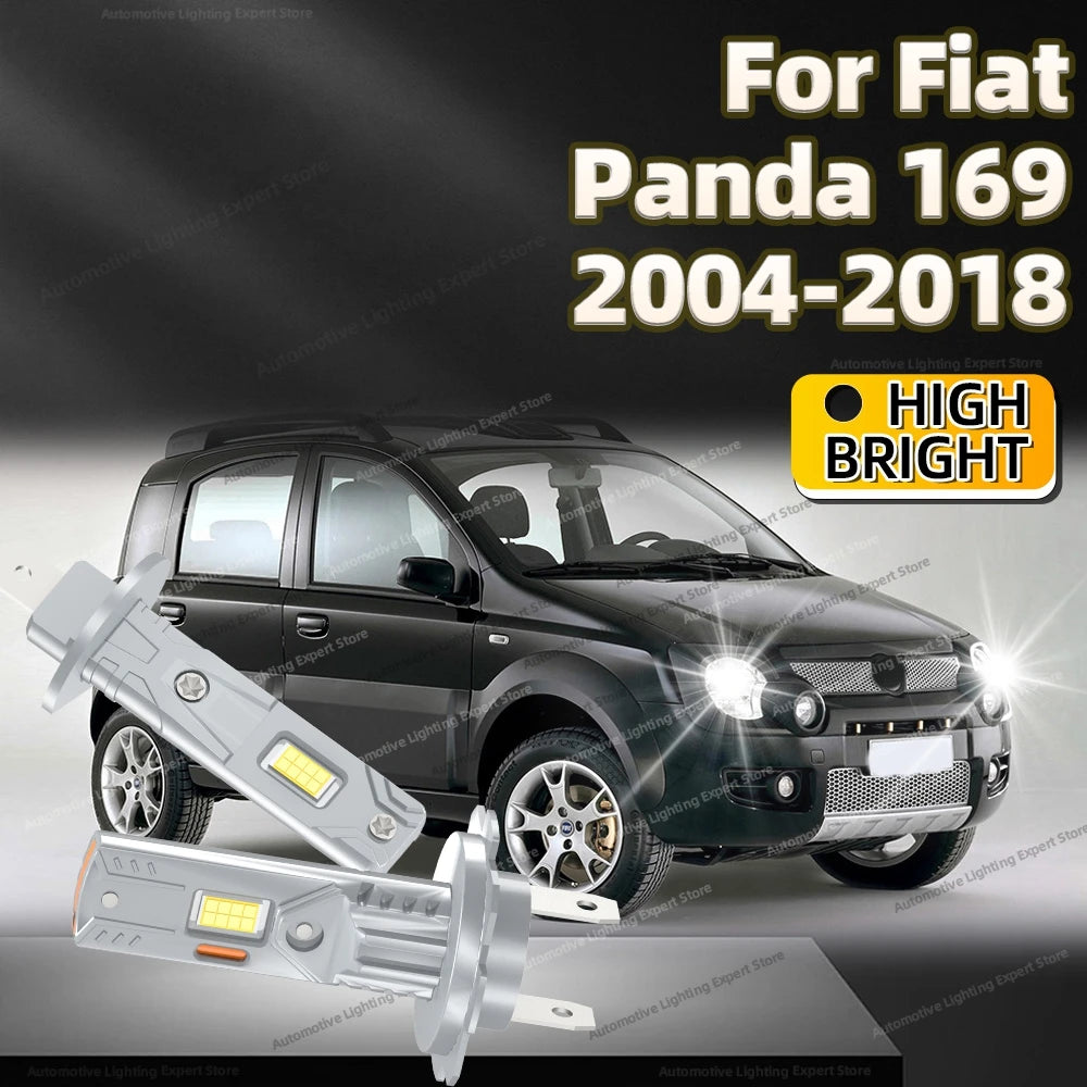 2/4Pcs 6000K Super Bright LED Headlight Bulb Kit Driving Light For Fiat Panda 169 2004-2018 2009 2010 2011 2012 2013 2014