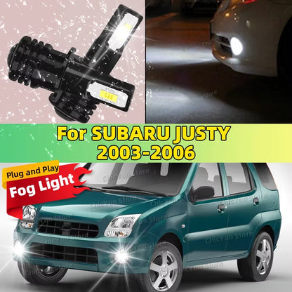 2Pcs H3 LED Bulb Fog Light 6000K White 20000LM Super Bright For SUBARU JUSTY 2003 2004 2005 2006 Plug and Play in 5 Minutes