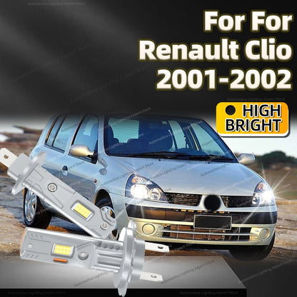 2/4Pcs 6000K Super Bright LED Headlight Bulb Kit Driving Light Plug and Play High Low Beam For Renault Clio 2001-2002