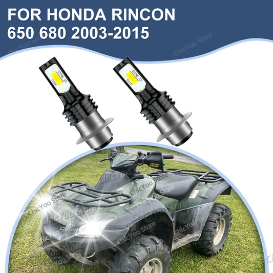 Motorcycle 80W LED Headlight Bulbs 6000k Lamp for Honda Rincon 650 680 2003 2004 2005 2006 2007 2008 2009 2010 2011 2012 2015