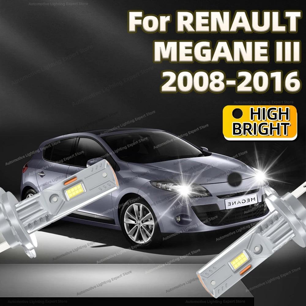 2/4Pcs LED Bulb Headlight Wireless 25000LM Car Headlamp Auto Lamp For RENAULT MEGANE III 2008-2016 2009 2010 2011 2012 2013 2014