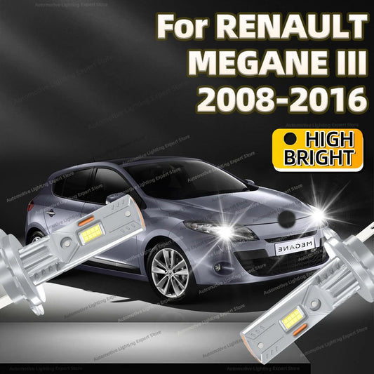 2/4Pcs LED Bulb Headlight Wireless 25000LM Car Headlamp Auto Lamp For RENAULT MEGANE III 2008-2016 2009 2010 2011 2012 2013 2014