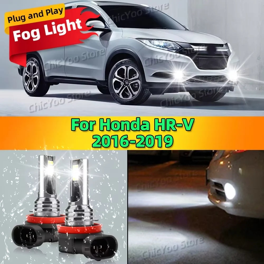 2Pcs 12V 6000K Front Fog Light LED Bulb Accessories Lamp Canbus For Honda HR-V HRV 2016 2017 2018 2019 Plug and Play