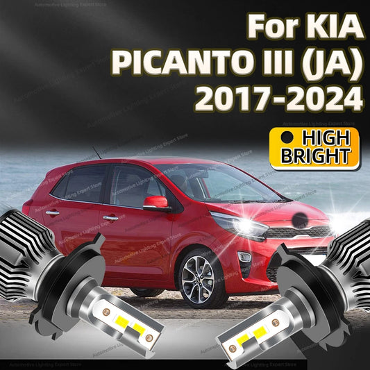 2Pcs LED Headlight 30000LM H4 Car Lamp 6000K Turbo Auto Lights For KIA PICANTO III JA 2017 2018 2019 2020 2021 2022 2023 2024