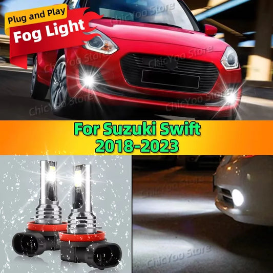 6000K Front Fog Light LED Bulb Accessories Lamp Canbus For Suzuki Swift 2018 2019 2020 2021 2022 2023 Plug and Play