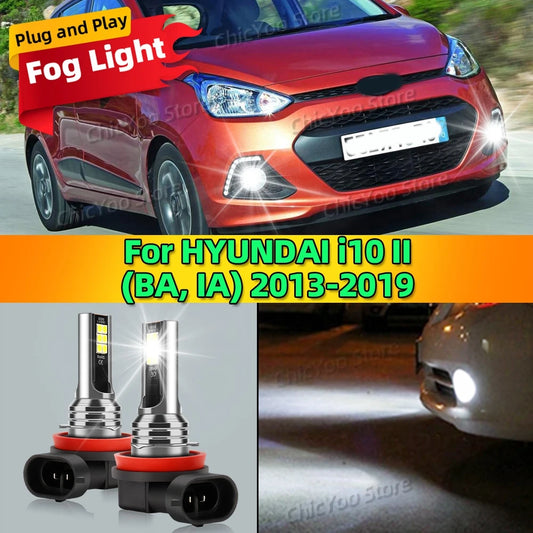 2Pcs 12V 6000K Front Fog Light LED Bulb Accessories Lamp Canbus For HYUNDAI i10 II BA IA 2013 2014 2015 2016 2017 2018 2019
