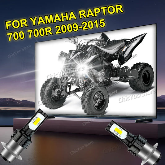 2Pcs HeadlightBulbs Motor 6000K White Lamp LED Bright For Yamaha Raptor 700 700R 2009 2010 2011 2012 2013 2014 2015