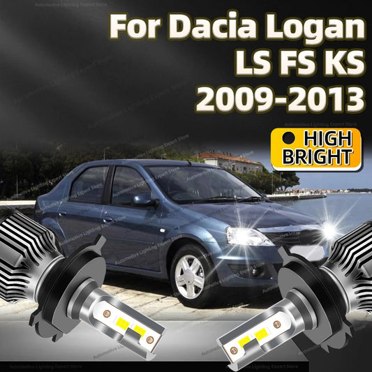 2Pcs LED Headlight 30000LM H4 Car Lamp 6000K Turbo Auto Lights Ultra Bright For Dacia Logan LS FS KS 2009 2010 2011 2012 2013