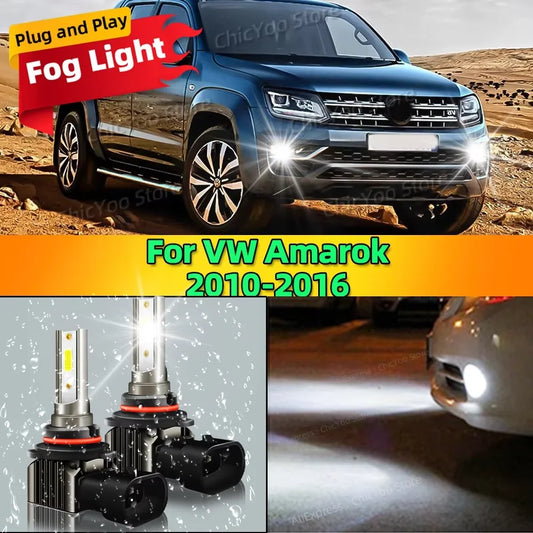 2Pcs 6000K LED Lamp Car Front Fog Light For VW Amarok 2010 2011 2012 2013 2014 2015 2016 OEM Connector Included High Quality