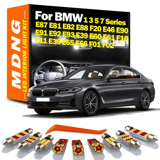 For BMW 1 3 5 7 Series E87 E81 E82 E88 F20 E46 E90 E91 E92 E93 E39 E60 E61 F10 F11 E38 E65 E66 Interior LED Light Kit Car Bulbs