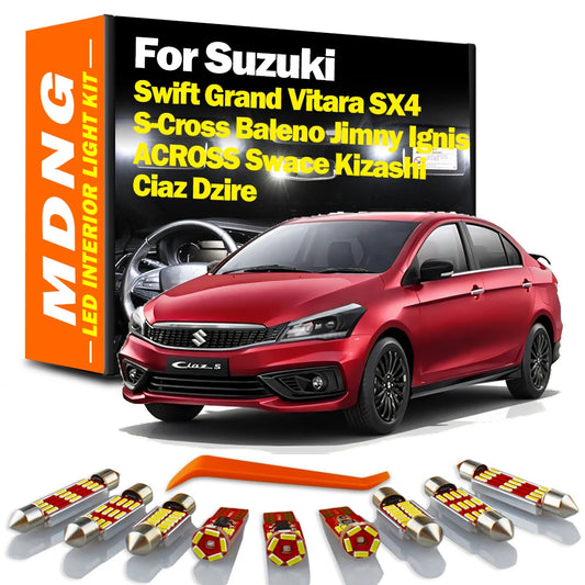 Canbus Car LED Interior Light Kit For Suzuki Swift Grand Vitara SX4 S-Cross Baleno Ciaz Dzire Jimny Ignis ACROSS Kizashi Swace