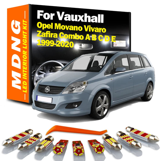 LED Interior Reading Bulb Light Kit For Opel Movano Vivaro Zafira Combo A B C D E 1999-2016 2017 2018 2019 2020 Car Accessories