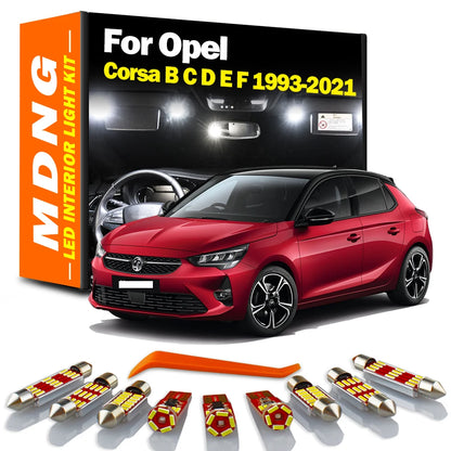 MDNG Canbus For Opel Corsa B C D E 1993- 2014 2015 2016 2017 2018 2019 Accessories LED Interior Map Dome Roof Trunk Light Kit