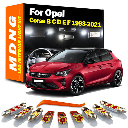 MDNG Canbus For Opel Corsa B C D E 1993- 2014 2015 2016 2017 2018 2019 Accessories LED Interior Map Dome Roof Trunk Light Kit