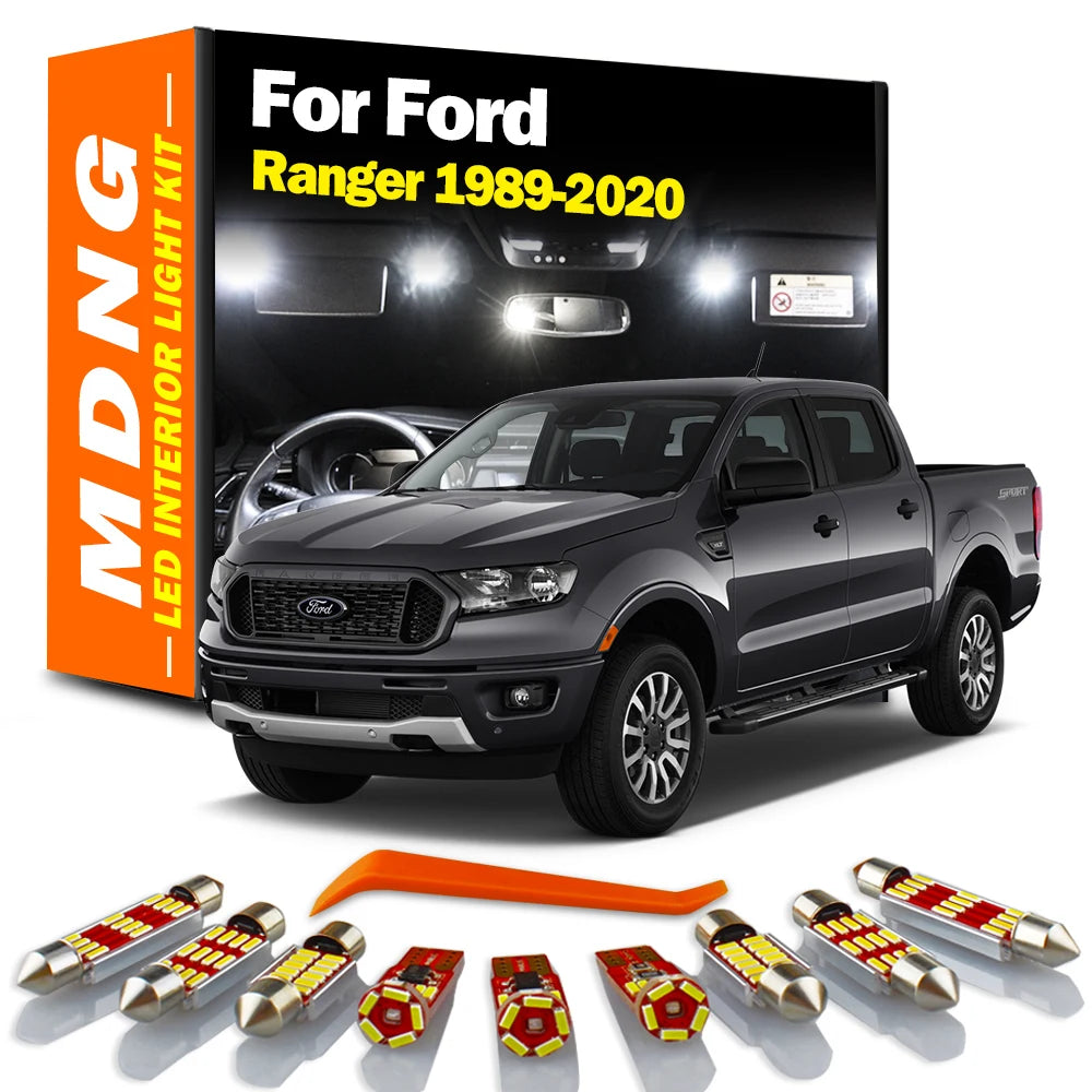 MDNG For Ford Ranger 1989-2020 Canbus Vehicle LED Interior Trunk Dome Light Kit Map Bulbs No Error Car Lighting Auto Accessories