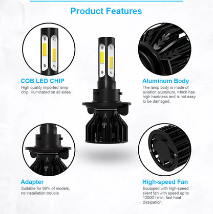 2/4x LED Headlight Bulbs For Ford Edge 2015 2016 2017 2018 2019 2020 Car Headlamp 20000LM 4-sides Lamps 360 High Low Beam Light