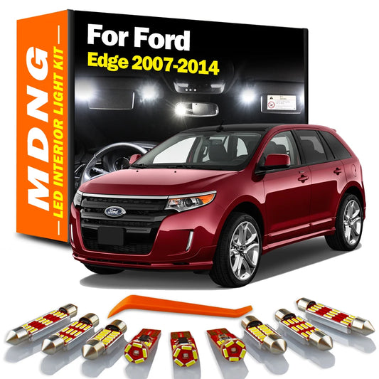 MDNG Canbus Car Accessories LED Interior Light Kit For Ford Edge 2007 2008 2009 2010 2011-2014 Map Dome Trunk License Plate Lamp