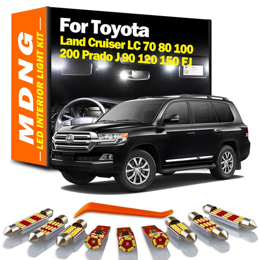 MDNG Canbus Car Bulbs For Toyota Land Cruiser LC 70 80 100 200 Prado J 90 120 150 FJ LED Interior Light Kit Map Dome Trunk Lamp