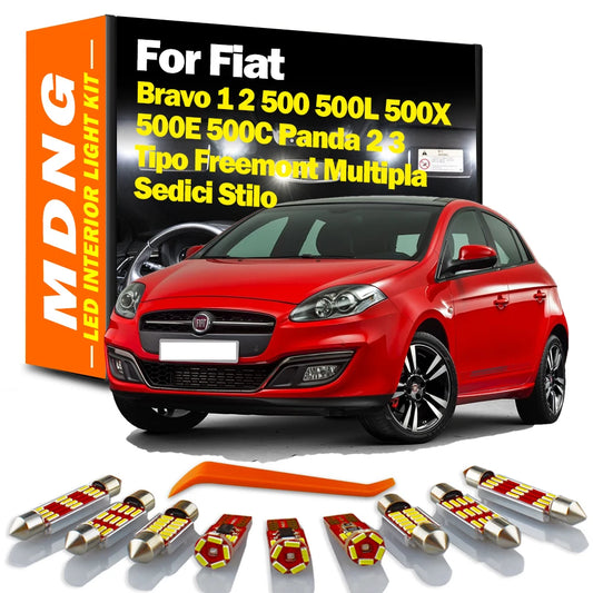 MDNG Interior LED Light For Fiat Multipla Bravo 1 2 500 500L 500X 500E 500C Panda 2 3 Tipo Freemont Sedici Stilo Car Accessories