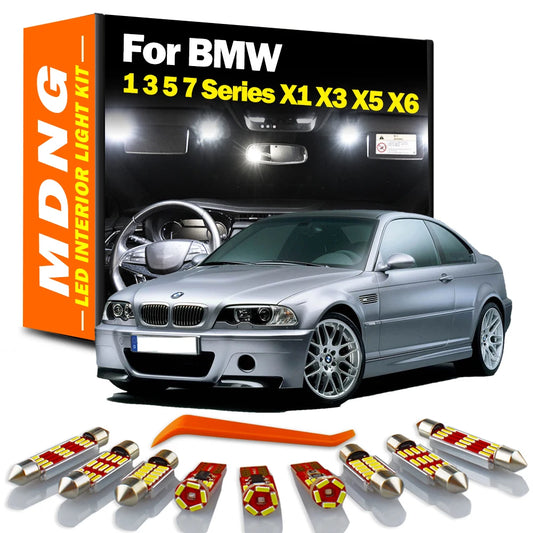 For BMW E87 E82 F20 F21 E36 E46 E90 E91 E92 E93 F30 E39 E60 E61 F10 E65 E66 E67 F01 X1 X3 X5 X6 Canbus LED Interior Light Kit