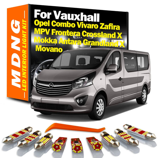 Canbus Car Interior Light LED Bulbs Kit For Opel Combo Zafira MPV Frontera Crossland X Antara Grandland X Movano Mokka Vivaro