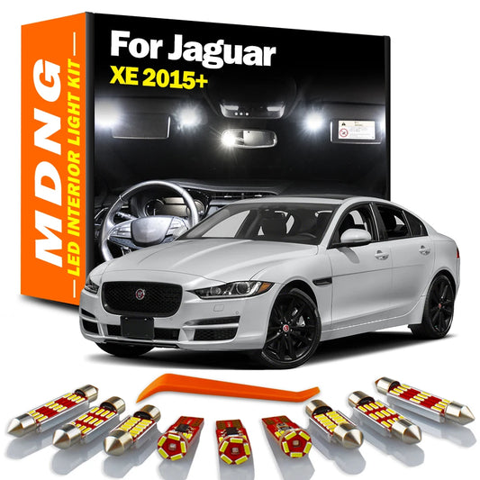 MDNG 11Pcs Canbus LED Interior Map Dome Roof Trunk Light Kit For Jaguar XE 2015 2016 2017 2018 2019 Car Bulbs Accessories