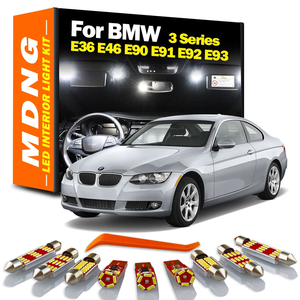MDNG Canbus Car LED Bulbs Interior Map Dome Trunk Light Kit For BMW 3 Series E36 E46 E90 E91 E92 E93 Reading Vanity Mirror Lamp
