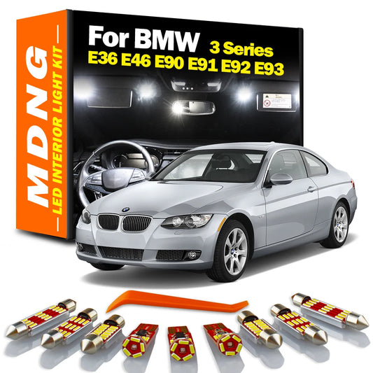 MDNG Canbus Car LED Bulbs Interior Map Dome Trunk Light Kit For BMW 3 Series E36 E46 E90 E91 E92 E93 Reading Vanity Mirror Lamp