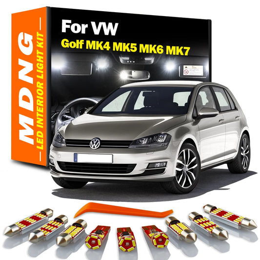 MDNG Canbus For Volkswagen VW Golf 4 5 6 7 MK4 MK5 MK6 MK7 Vehicle LED Interior Dome Map Light Kit Car Reading Bulbs No Error