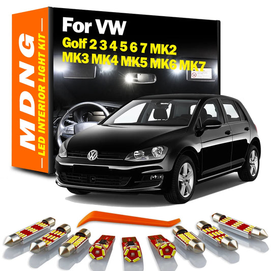 LED Interior Map Dome Trunk Door Plate Foot Sun Visor Light Kit For VW Golf 2 3 4 5 6 7 MK2 MK3 MK4 MK5 MK6 MK7 Canbus Car Bulbs