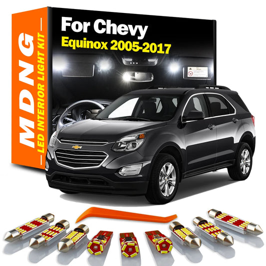 MDNG Canbus LED Interior Light Kit For Chevrolet Chevy Equinox 2005-2013 2014 2015 2016 2017 Dome Map Trunk Lamp Car Accessories