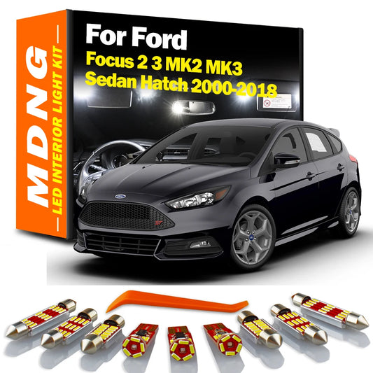 MDNG Canbus LED Interior Light Kit For Ford Focus 2 3 MK2 MK3 Sedan Hatch 2000-2017 2018 Car Accessories Dome Map Lamp No Error