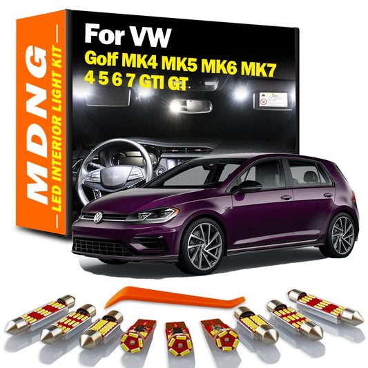 MDNG Canbus LED Interior Map Dome Trunk Light Kit For VW Golf MK4 MK5 MK6 MK7 4 5 6 7 GTI GT Footwell Indoor Car Reading Bulbs