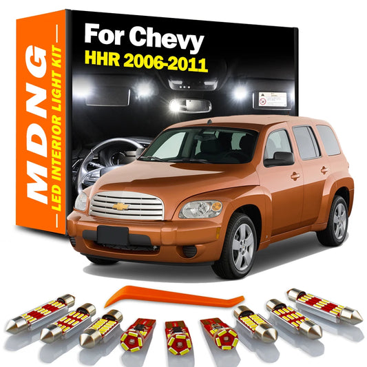 MDNG 11Pcs Canbus LED Interior Reading Trunk Light Kit For Chevrolet Chevy HHR 2006-2008 2009 2010 2011 Car Number Plate Bulbs