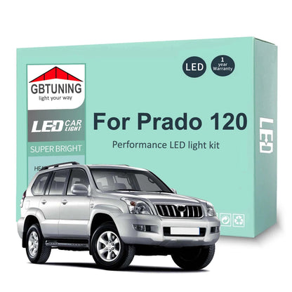 17Pcs LED Interior Light Bulb Kit For Toyota Prado 120 2002-2007 2008 2009 Canbus Car Reading Dome Trunk Vehicle Lamp No Error