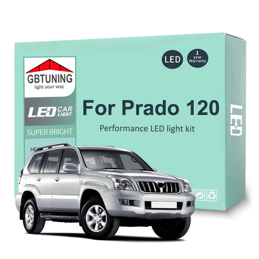 17Pcs LED Interior Light Bulb Kit For Toyota Prado 120 2002-2007 2008 2009 Canbus Car Reading Dome Trunk Vehicle Lamp No Error