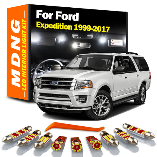 MDNG Canbus LED Interior Light Kit For 1999-2017 Ford Expedition Map Dome Trunk License Plate Glove Box Lamp Car Accessories