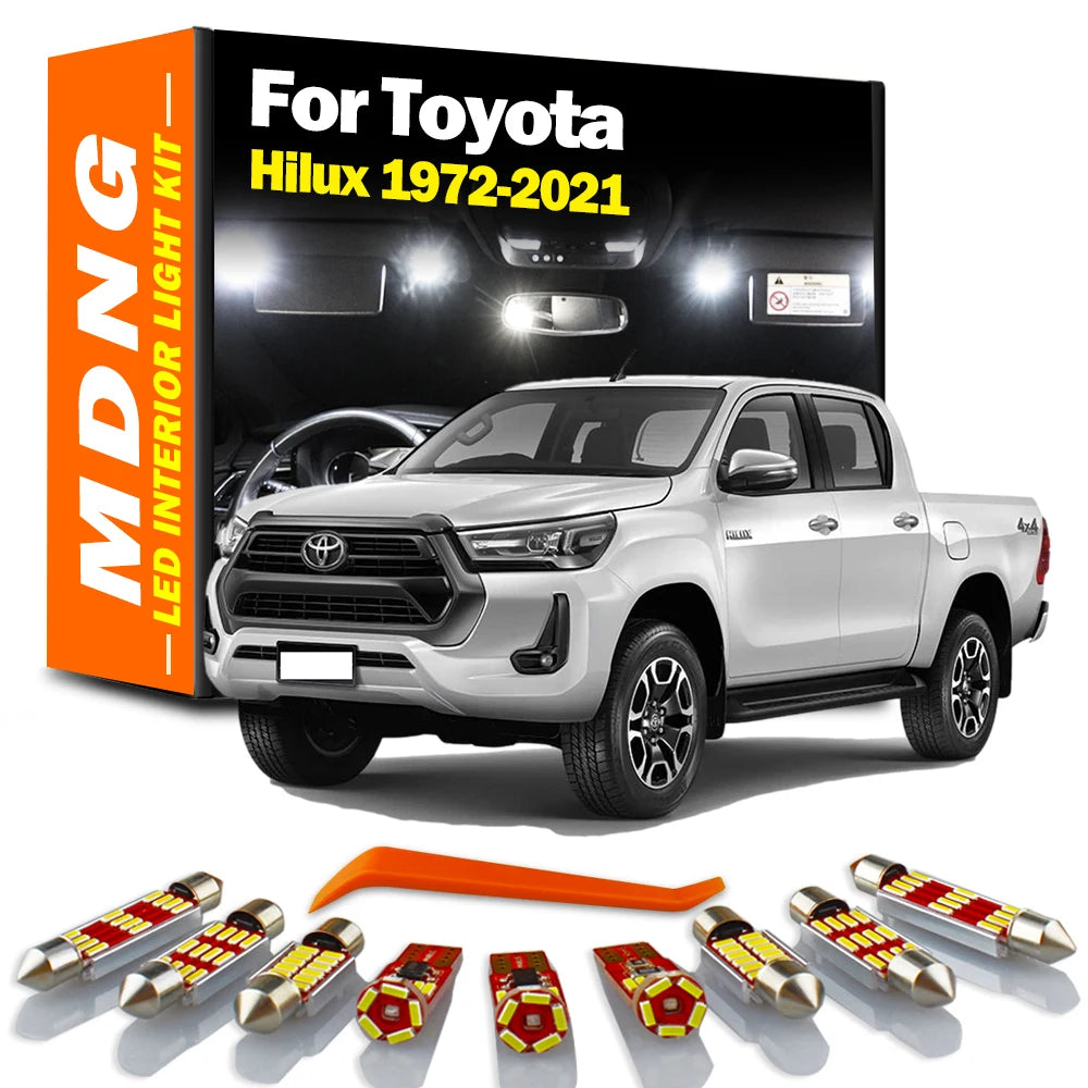 MDNG Canbus LED Interior Dome Map Trunk Light Kit For Toyota Hilux 1972-2015 2016 2017 2018 2019 2020 2021 No Error Car Bulbs