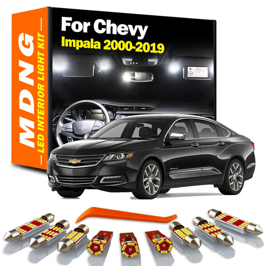 MDNG LED Interior Map Dome Trunk Light Kit For Chevrolet Chevy Impala 2000-2013 2014 2015 2016 2017 2018 2019 License Plate Lamp