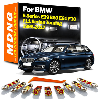 MDNG For BMW 5 Series E39 E60 E61 F10 F11 Sedan Touring LED Interior Dome Map Door Trunk Light Kit Canbus Car Bulbs Accessories