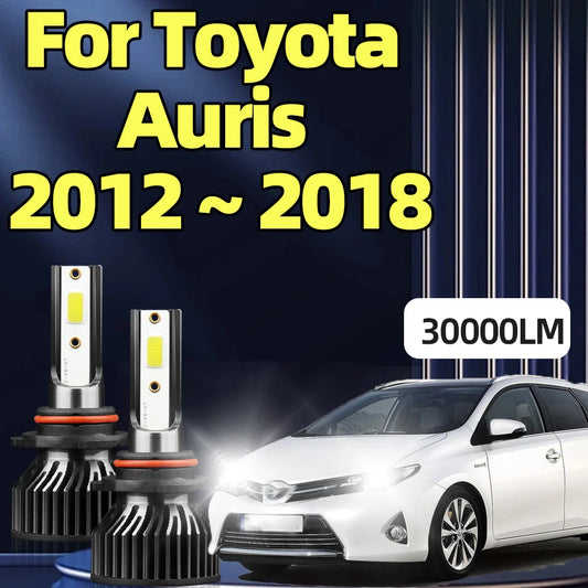 LED Headlights 180W 9012 HIR2 Auto Bulbs 6000K Car Lights with Fan Cooling For Toyota Auris 2012 2013 2014 2015 2016 2017 2018