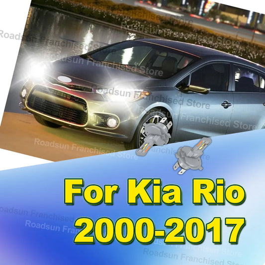 2Pcs Hi/Lo Beam Headlights For Kia Rio 2000-2017 2001 2002 2003 2004 2005 2006 2007 2008 2009 2010 2011 2012 2013 2014 2015 2016